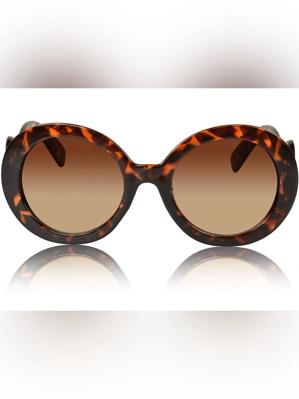 Stylish Tortoiseshell Oversized Baroque Hollywood Style Sunglasses